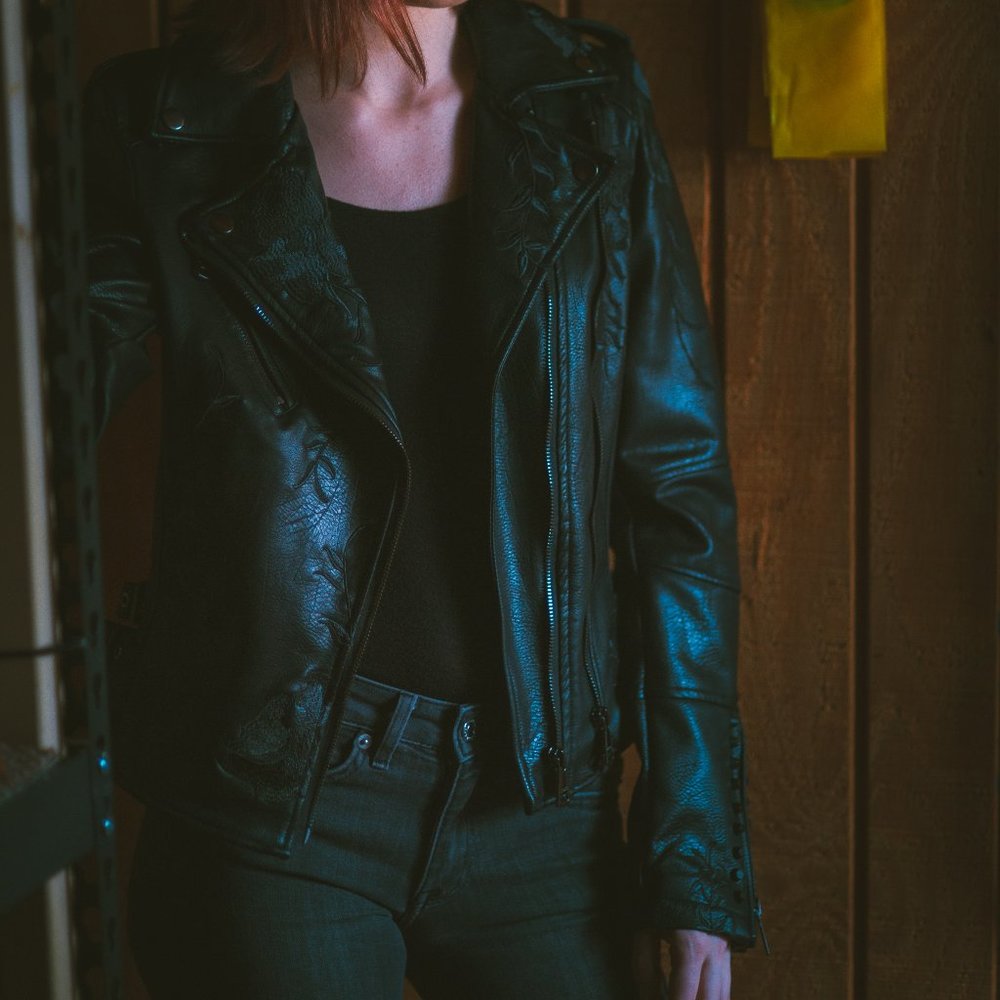 Vigoss Embellished Leather Jacket